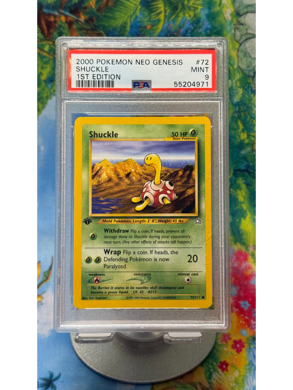 Shuckle Pokémon Neo Genesis No. 72/111 2000 1st Edition PSA 9